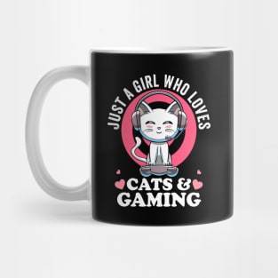 Just a Girl Who Loves Cats & Gaming Cute Cat Lover Nerd Girl Mug